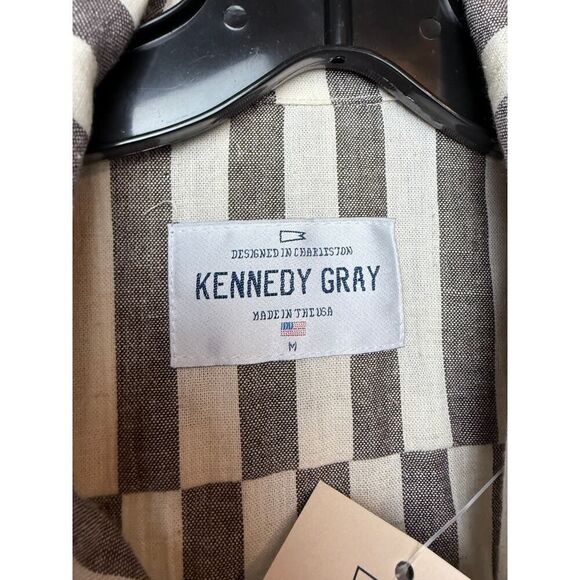 Kennedy Gray Nautical Stripe Shirt NWT Men's Sz. M - Picture 6 of 8